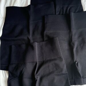 Women's Black Ribbed Athletic Shorts 4 pack high waisted